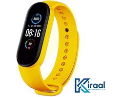 Kiraal Ultra - Stappenteller - Activity Tracker - Temperatuurmeter - Bloeddrukmeter - Hartslagmeter - Smartwatch - Horloge - Heren - Dames - Nederlandse Handleiding - Geel