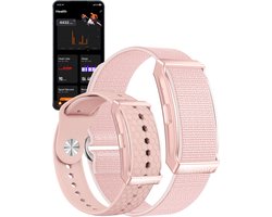 Shrivasta Activity Tracker Plus | armband met AI-Gezondheidsanalyse & Lichaamstemperatuur meting | Dames & Heren | Roze | Hartslag | SpO₂ | Slaapmonitor | Stress | Menstruatiecyclus | Inclusief 2 Armbanden (siliconen & Nylon) – Waterdicht