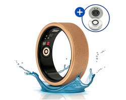 SyncGear Smart Ring - Slimme Ring voor Dames Inclusief Oplaadcase – Stappenteller - Activity Tracker - SpO2 - IP68 Waterdicht - Nederlandse App - Maat 8 (Europese Maat 57) - Kleur: Rose Goud