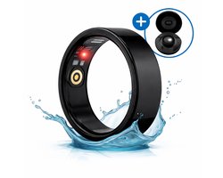 SyncGear Smart Ring - Slimme Ring voor Heren & Dames Met Oplaadcase - Menstruatiecyclus - Activity Tracker - SpO2 - Zonder Abonnementskosten - IP68 Waterdicht - Nederlandse App - Maat 9 (Europese Maat 59) - Kleur: Zwart