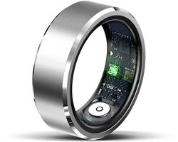 WizBay Premium Select® Aluminium Zilver Blush Smart Ring Dames Heren - Oplaad Case - Hypoallergeen - Hartslag & Slaap Monitor - IP68 Waterdicht - O2 Meting - Gesture Functie - Multiple Sport Modi - #8