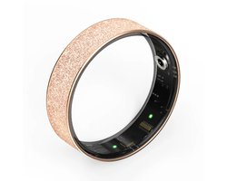 WizBay Premium Select® Gouden FrostLook Smart Ring Dames Heren - Oplaad Case - Hypoallergeen - Hartslag & Slaap Monitor - IP68 Waterdicht - O2 Meting - Gesture Functie - Multiple Sport Modi - #11