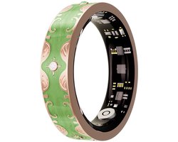 WizBay Premium Select® Smart Ring Mars Green – Gezondheid & Sport Tracker – Hartslag, HRV, Slaap & O2 – Waterdicht 5ATM – Bohemian Design – Maat #8