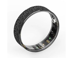 WizBay Premium Select® Zwarte FrostLook Smart Ring Dames Heren - Oplaad Case - Hypoallergeen - Hartslag & Slaap Monitor - IP68 Waterdicht - O2 Meting - Gesture Functie - Multiple Sport Modi - #8