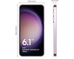 Samsung Galaxy S23 15,5 cm (6.1") Dual SIM Android 13 5G USB Type-C 8 GB 128 GB 3900 mAh Lavendel