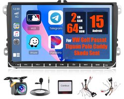 9 inch Android Autoradio voor VW Golf Passat Tiguan Polo Caddy Seat Skoda - CarPlay, Android Auto & Navigatie