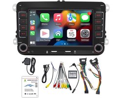 Android 13 autoradio met CarPlay voor VW Golf 5, 6, Polo, Skoda Caddy, T5, Passat, 2-DIN radio met 7-inch scherm, navigatiesysteem, met Bluetooth/USB/FM/RDS, ondersteuning voor Mirror Link (2+64G)