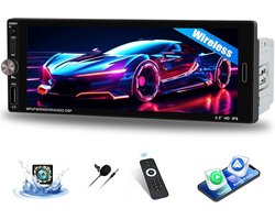 Auto Radio Single-DIN met Draadloze CarPlay, Android Auto en 6.9" Touchscreen