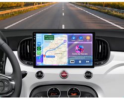 Autoradio 4/64 met Carplay en Android auto | Geschikt voor Fiat 500 2014-2019 | Radio scherm met Navigatie | 2014 2015 2016 2017 2018 2019 | 595 Abarth