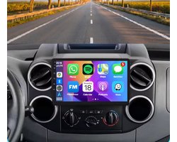 Autoradio 4/64GB met Carplay en Android auto | Geschikt voor Citroen Berlingo 2 Jumpy, Peugeot Expert, Partner, 2007-2019 | Radio scherm met Navigatie | 2007 2008 2009 2010 2011 2012 2013 2014 2015 2016 2017 2018 2019 | B9 tepee | Met screen cleaner
