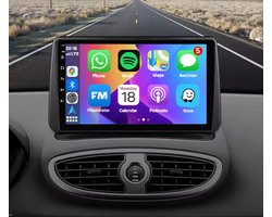 Autoradio 4/64GB met Carplay en Android auto | Geschikt voor Renault Clio 3 2005-2014| Radio scherm met Navigatie | 2005 2006 2007 2008 2009 2010 2011 2012 2013 2014
