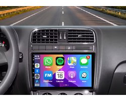 Autoradio 4/64GB met Carplay en Android Auto | Geschikt voor Vw Volkswagen Polo 5 2009-2020 | radio met navigatie | 2009 2010 2011 2012 2013 2014 2015 2016 2017 2018 2019 2020 | AW 6C 6R GTI GTD BMT glans zwart