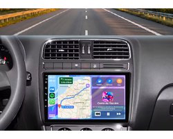 Autoradio 4/64GB met Carplay en Android Auto | Geschikt voor Vw Volkswagen Polo 5 2009-2020 | radio met navigatie | 2009 2010 2011 2012 2013 2014 2015 2016 2017 2018 2019 2020 | AW 6C 6R GTI GTD BMT mat zwart