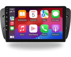 Autoradio | 9" Android, Draadloos CarPlay & Android Auto | GPS, WiFi, Bluetooth - Geschikt voor Seat Ibiza 6J 2009-2013