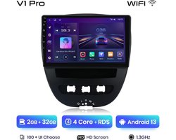 Autoradio - Apple CarPlay - Android Auto - Bluetooth Radio - Geschikt voor Peugeot 107