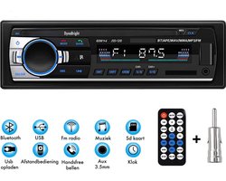 Autoradio - Bluetooth - USB - Aux - Incl. Antenne en Afstandbediening - Enkel Din - Voor alle auto's - Handsfree bellen - Fm radio