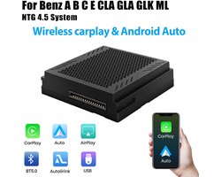 Autoradio Draadloze Carplay Android Auto met NTG4.5 voor Mercedes Benz A/B/C/E/CLA/GLA/GLK