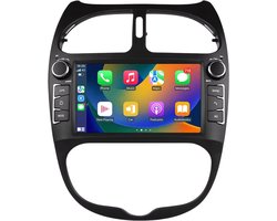 Autoradio met bluetooth - Carplay - Geschikt voor Apple en Android - Stereo - Navigatie - Navigatiesysteem auto - Voor Peugeot 206 / 206CC / 206SW 2000-2008