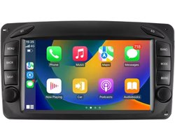 Autoradio met bluetooth - Carplay - Voor Mercedes Benz CLK W209, C-W203, G-W463, W208, A-W168, Viano, Vito, Vaneo - Geschikt voor Apple en Android - Stereo - Navigatie - Navigatiesysteem auto - 2GB 32GB