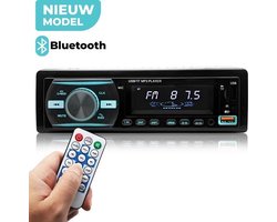 Autoradio met Bluetooth voor alle auto's - USB, AUX en Handsfree - Afstandsbediening - Verlicht - Enkel DIN Auto Radio met Ingebouwde Microfoon - Nederlandse Handleiding