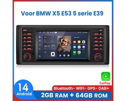 Awesafe 2DIN Autoradio - Voor BMW X5 E53 5 serie E39 - 7 inch IPS Scherm - RAM 2GB + ROM 64GB - Draadloos Apple Carplay & Android Auto - Bluetooth & Wifi - Radio Scherm