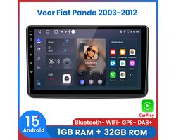 Awesafe 9 Inch Autoradio - Geschikt Voor Fiat Panda 2003 t/m 2012 - Draadloos Apple CarPlay Android Auto - Ram 1GB+ Rom 32GB - Autoradio met navigatie GPS - Radio Scherm - 2003 2004 2005 2006 2007 2008 2009 2010 2011