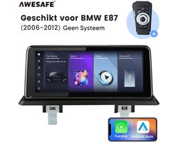 Awesafe Autoradio - 10.25 Inch Multimedia Touchscreen - Geschikt voor BMW 1 Serie E81 E82 E87 E88 2006 t/m 2012 - Geen Systeem - Draadloos CarPlay & Android Auto - GPS Navigatie Bluetooth WIFI - Radio Scherm