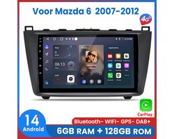 Awesafe Autoradio 6GB+128GB met Carplay en Android auto - Geschikt Voor Mazda 6 2007 t/m 2012 - Radio scherm met Navigatie GPS - 8 Kern V1PRO Versie - Draadloos Apple Carplay & Android - Ondersteuning BOSE systeem - 2007 2008 2009 2010 2011 2012