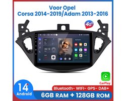 Awesafe Autoradio 6GB+128GB met Carplay en Android auto - Geschikt Voor Opel Corsa 2014 t/m 2019/Adam 2013 t/m 2016 - Radio scherm met Navigatie GPS - 8 Kern V1PRO Versie - Draadloos Apple Carplay & Android - 2014 2015 2016 2017 2018 2019
