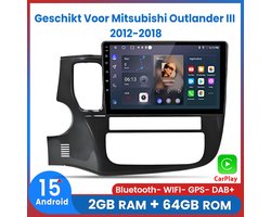 Awesafe Autoradio - Geschikt voor Mitsubishi Outlander III 2012 t/m 2018 - 2+64GB 4Core - 10.1 inch Android 14.0 CarPlay Autoradio - Draadloos CarPlay & Android Auto - Bluetooth & WiFi - GPS Navigatie - 2012 2013 2014 2015 2016 2017 2018