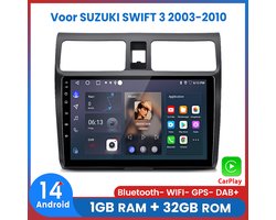 Awesafe Autoradio Geschikt Voor SUZUKI SWIFT 3 2003 t/m 2010 - Apple Carplay & Android Auto - 1+32GB - GPS Navigatie RDS - Bluetooth & Wifi - 2003 2004 2005 2006 2007 2008 2009 2010