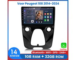 Awesafe Autoradio Voor Toyota Aygo / Citroen C1 / Peugeot 108 - Apple Carplay & Android Auto - 1+32GB - GPS Navigatie RDS - Bluetooth & Wifi