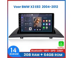 Awesafe Geschikt Voor BMW X3 E83 2004 t/m 2012 Autoradio - Met navigatie GPS - 2GB+64GB - Bluetooth WIFI - Apple Carplay & Android auto - Radio scherm