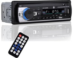 Bluetooth-autoradio - AUX-functie, Fadio FM 87,5-108 MHz AMS, MP3-speler en dubbele USB-poort, FM-stereo, handsfree stereo 4x40 W, afstandsbediening, LCD-scherm, iOS en Android