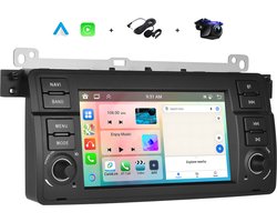 Boscer® Android 15 4+64GB Autoradio Geschikt voor BMW 3-Serie E46 1998-2006 - Draadloze Apple Carplay & Android Auto - 7 Inch HD IPS Touchscreen - GPS Navigatie, USB, WiFi & MP5 - AHD Achteruitrijcamera & Microfoon