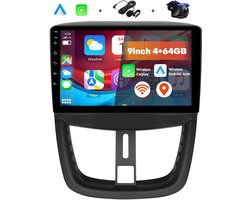 Boscer® Android 15 Autoradio geschikt voor Peugeot 207 2006-2015 - 4+64GB - 9 inch HD IPS Touchscreen - Draadloze Apple CarPlay & Android Auto - GPS Navigatie - Bluetooth, USB & MP5 - Microfoon & AHD Achteruitrijcamera