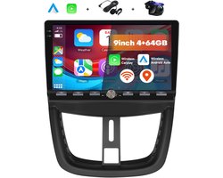 Boscer® Android 15 Autoradio geschikt voor Peugeot 207 2006-2015 - 8-Core 4+64GB - 9 inch HD IPS Touchscreen - Draadloze Apple CarPlay & Android Auto - GPS Navigatie - Bluetooth, USB & MP5 - Microfoon & AHD Achteruitrijcamera - Nieuw 2026 Model