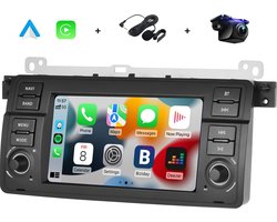 Boscer Autoradio - Geschikt voor BMW 3-Serie E46 1998-2006 - Apple Carplay & Android Auto (Draadloos) - Android 15 - 2+64GB - 7 Inch HD Touchscreen - Navigatiesysteem - AHD Achteruitrijcamera & Microfoon
