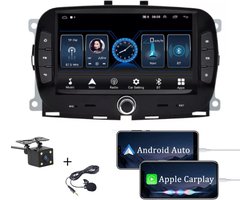 Boscer Autoradio - Geschikt voor Fiat 500 2016 - 2019 - Apple Carplay & Android Auto - Android 10 - 7 Inch HD Navigatiesysteem - 2+32GB - Zwart - Achteruitrijcamera & Microfoon