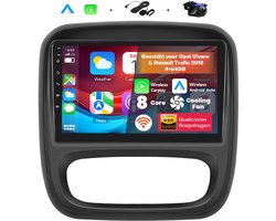 Boscer Autoradio Geschikt voor Renault Trafic & Opel Vivaro (2015) – 8-Core, 4+64GB – Android 15 – Draadloze CarPlay & Android Auto – 9 Inch HD IPS Touchscreen – Interne Koeling – GPS, Bluetooth, USB & WiFi – Achteruitrijcamera & Microfoon