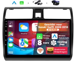 Boscer Autoradio Geschikt voor Suzuki Swift 2005-2010 - Apple Carplay & Android Auto (Draadloos) - Android 15 - 8-Core 4+64GB - Interne Koeler - 10.1 Inch HD IPS Touchscreen - GPS Navigatiesysteem - USB, WiFi & MP5 - Achteruitrijcamera & Microfoon