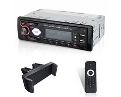 BOSWELL Autoradio - USB, AUX en Handsfree - Autoradio met Bluetooth - Auto Radio voor alle Auto’s - Incl. Telefoonhouder, Afstandsbediening