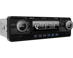 Caliber Autoradio met Bluetooth - USB, SD, AUX, FM - 1 DIN - Enkel DIN - Retro Oldtimer Look - Handsfree bellen (RMD120BT-B)