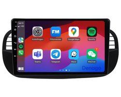 CarPlay autoradio geschikt voor Fiat 500 | 2007 t/m 2015 | Android 13 | Draadloos Apple CarPlay & Android Auto | 2GB + 32GB | QuadCore processor | Denago DNG-A66 | 2025 model | 2007 2008 2009 2010 2011 2012 2013 2014 2015 | Bluetooth & Wifi