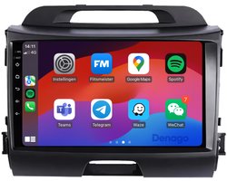 CarPlay autoradio geschikt voor Kia Sportage | 2010 t/m 2015 | Android 13 | Draadloos Apple CarPlay & Android Auto | 2GB + 32GB | QuadCore processor | Denago DNG-A33 | 2025 model | 2010 2011 2012 2013 2014 2015 | Bluetooth & Wifi