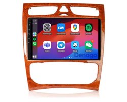 CarPlay autoradio geschikt voor Mercedes C-Klasse W203 | 2000 t/m 2004 | Android 13 | Draadloos Apple CarPlay & Android Auto | 2GB + 32GB | QuadCore processor | Denago DNG-A203 | 2025 model | 2000 2001 2002 2003 2004 | Bluetooth & Wifi | Houtkleur