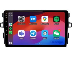 CarPlay autoradio geschikt voor Toyota Auris | 2006 t/m 2012 | Android 13 | 9 inch | Draadloos Apple CarPlay & Android Auto | 2GB + 32GB | QuadCore processor | Denago DNG-A288 | 2025 model | Niet geschikt voor hybride zonder extra kabel | Bluetooth