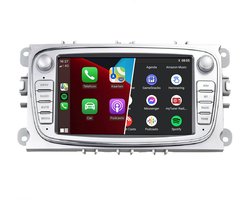 Carplay autoradio voor Ford Mondeo Focus Fiesta Fusion Kuga Transit | Zilver | 6GB + 64GB | 2003 t/m 2013 | Android 15 | 2003 2004 2005 2006 2007 2008 2009 2010 2011 2012 2013 2014 | Bluetooth & Wifi