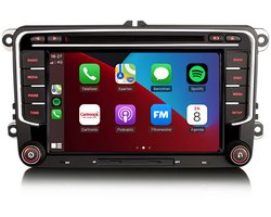 Carplay autoradio voor Volkswagen Polo T5 Passat Tiguan Touran Golf 5 6 | 2003 t/m 2020 | 7 INCH | Draadloos Apple Carplay en Android Auto | 4GB + 64GB | 8-Core | Cartronix | 2025 model Bluetooth & Wifi