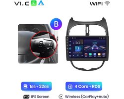 Carplay radio geschikt voor Peugeot 206 2001 - 2008 WEL geschikt voor stuurbediening